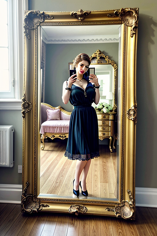 mirror photo pose girl simple